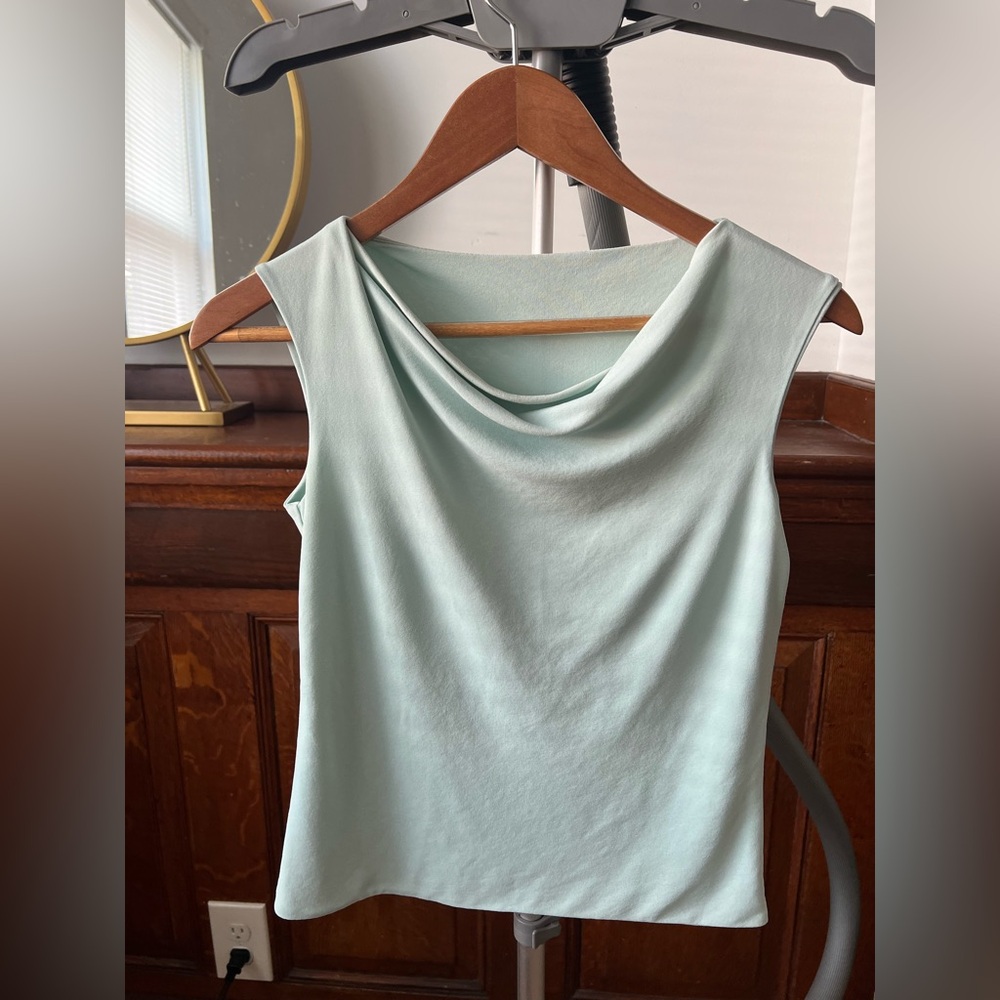 Vintage Cowl Neck Baby Robin’s Egg Blue Sleeveless Top